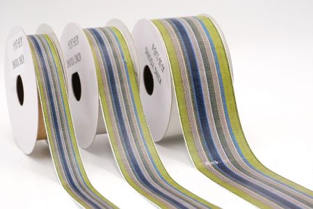 Зелена, синя та сіря смугаста тканинна стрічка набір_AI